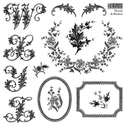 Dessins de Broderie Labels embroidery designs 6x6 IOD Stamp 4 pack