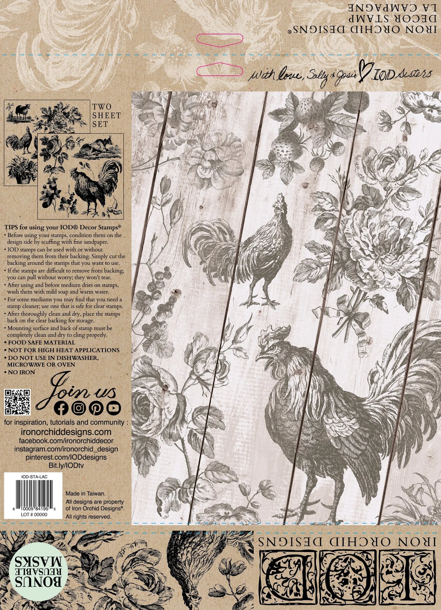 LA CAMPAGNE IOD STAMP - 2 12x12 sheets