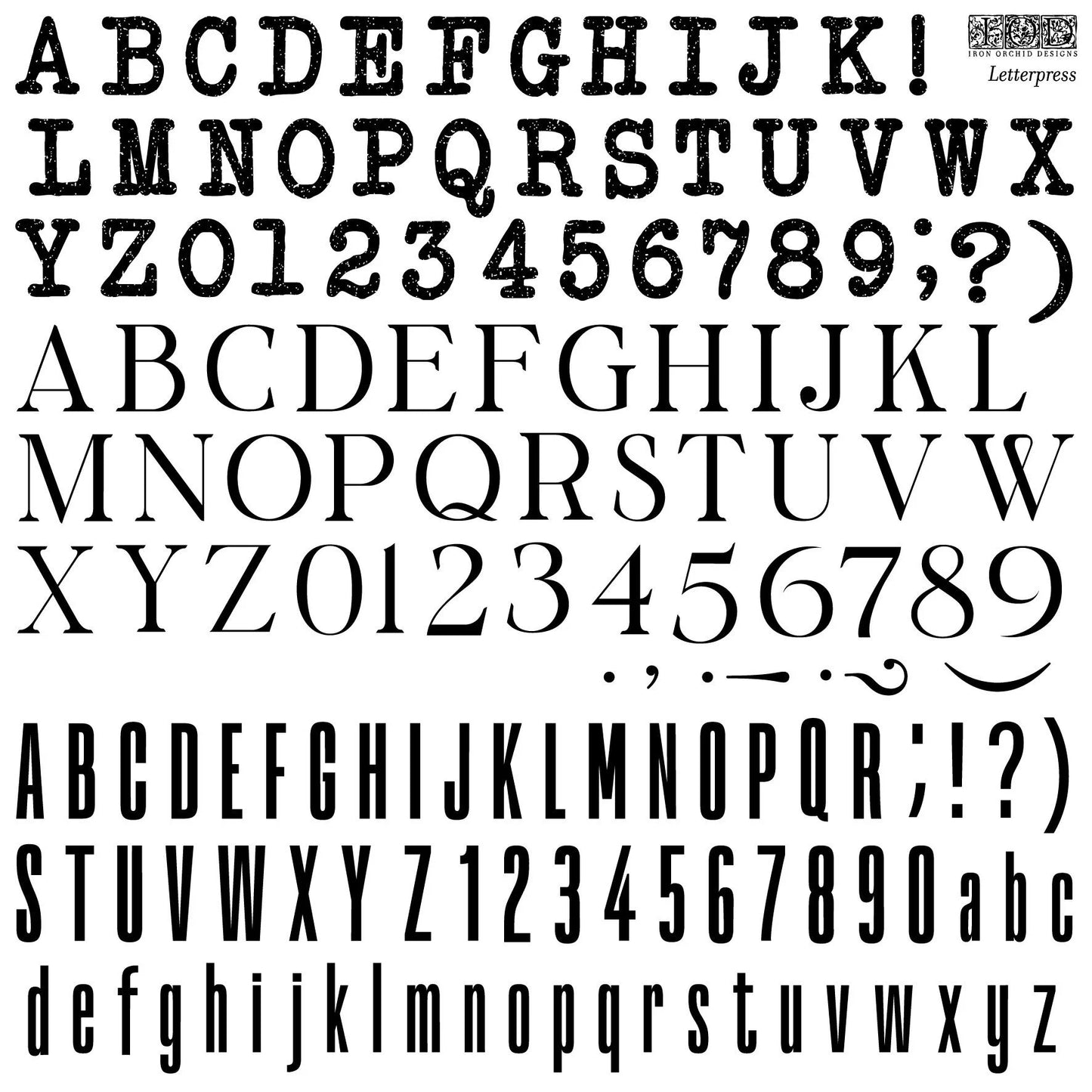 LETTERPRESS 12×12 IOD STAMP
