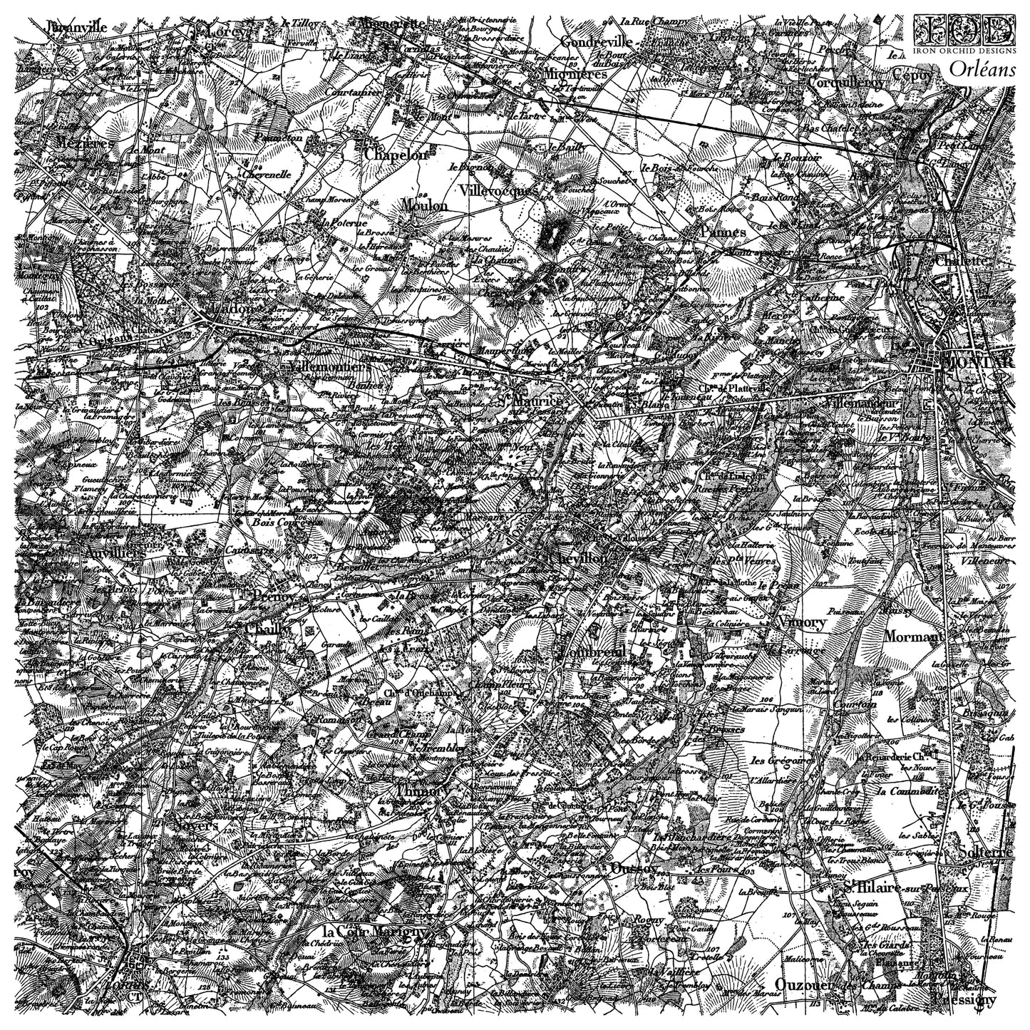 Orléans Map Full Page 12x12 IOD Stamp