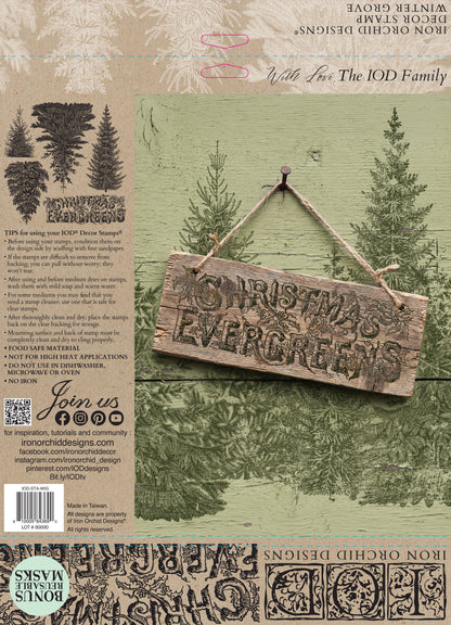 Winter Grove I Christmas Tree 12x12 IOD Stamp Holiday Collection