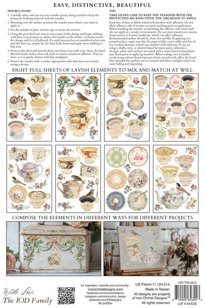 The Belgravia Teacups IOD Transfer 8x12 Pad