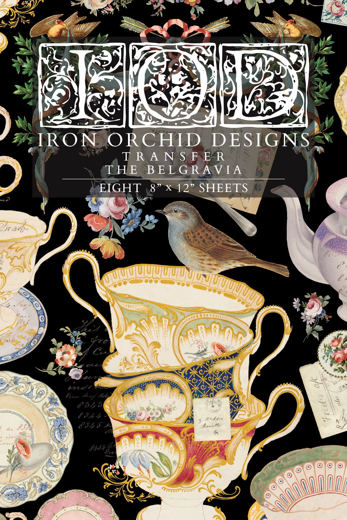 The Belgravia Teacups IOD Transfer 8x12 Pad