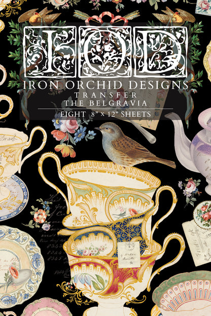 The Belgravia Teacups IOD Transfer 8x12 Pad