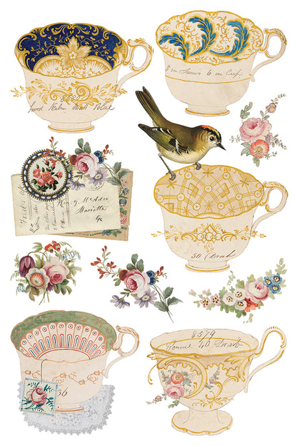 The Belgravia Teacups IOD Transfer 8x12 Pad