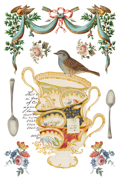 The Belgravia Teacups IOD Transfer 8x12 Pad