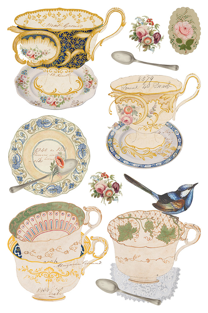 The Belgravia Teacups IOD Transfer 8x12 Pad