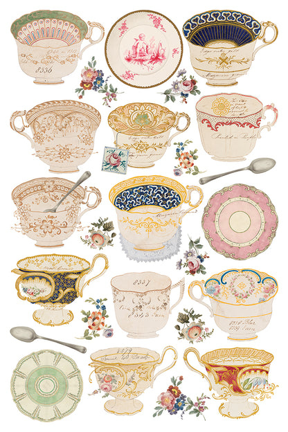 The Belgravia Teacups IOD Transfer 8x12 Pad