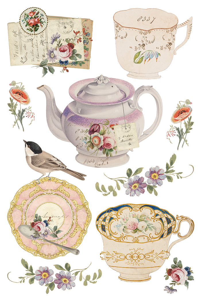The Belgravia Teacups IOD Transfer 8x12 Pad