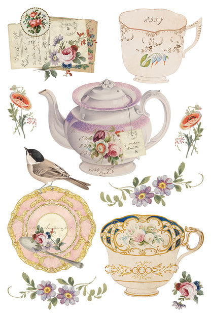 The Belgravia Teacups IOD Transfer 8x12 Pad