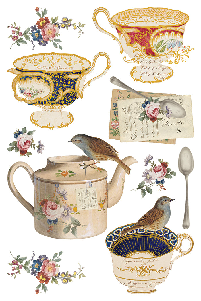 The Belgravia Teacups IOD Transfer 8x12 Pad