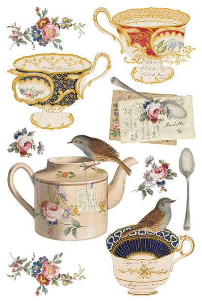 The Belgravia Teacups IOD Transfer 8x12 Pad