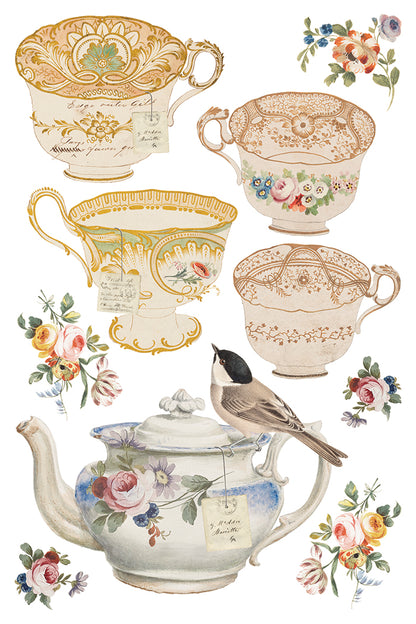 The Belgravia Teacups IOD Transfer 8x12 Pad