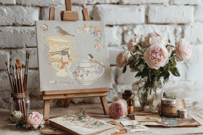 The Belgravia Teacups IOD Transfer 8x12 Pad