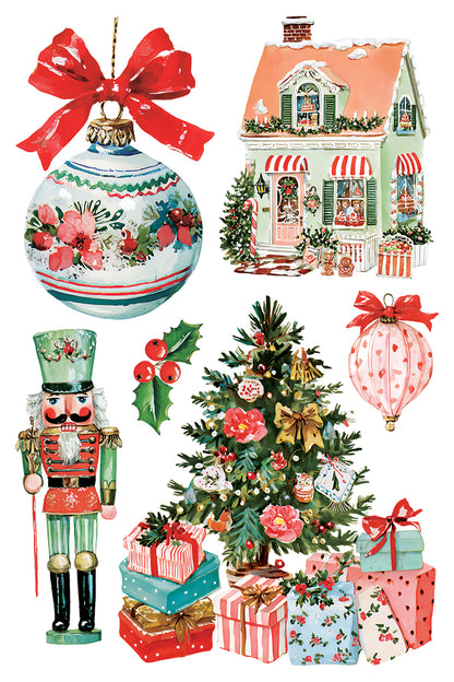 Darling Holiday IOD Transfer Pad 8x12 | Retro Nostalgic Christmas Style | Holiday Craft Supplies | Junk Journal Ephemera | DIY Winter Décor