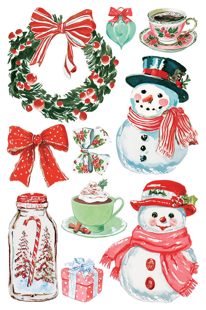 Darling Holiday IOD Transfer Pad 8x12 | Retro Nostalgic Christmas Style | Holiday Craft Supplies | Junk Journal Ephemera | DIY Winter Décor