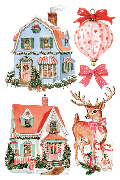 Darling Holiday IOD Transfer Pad 8x12 | Retro Nostalgic Christmas Style | Holiday Craft Supplies | Junk Journal Ephemera | DIY Winter Décor