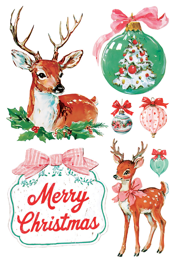 Darling Holiday IOD Transfer Pad 8x12 | Retro Nostalgic Christmas Style | Holiday Craft Supplies | Junk Journal Ephemera | DIY Winter Décor