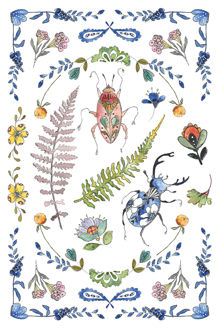 Fern Fables IOD Transfer 8x12 Pad I hand painted watercolor