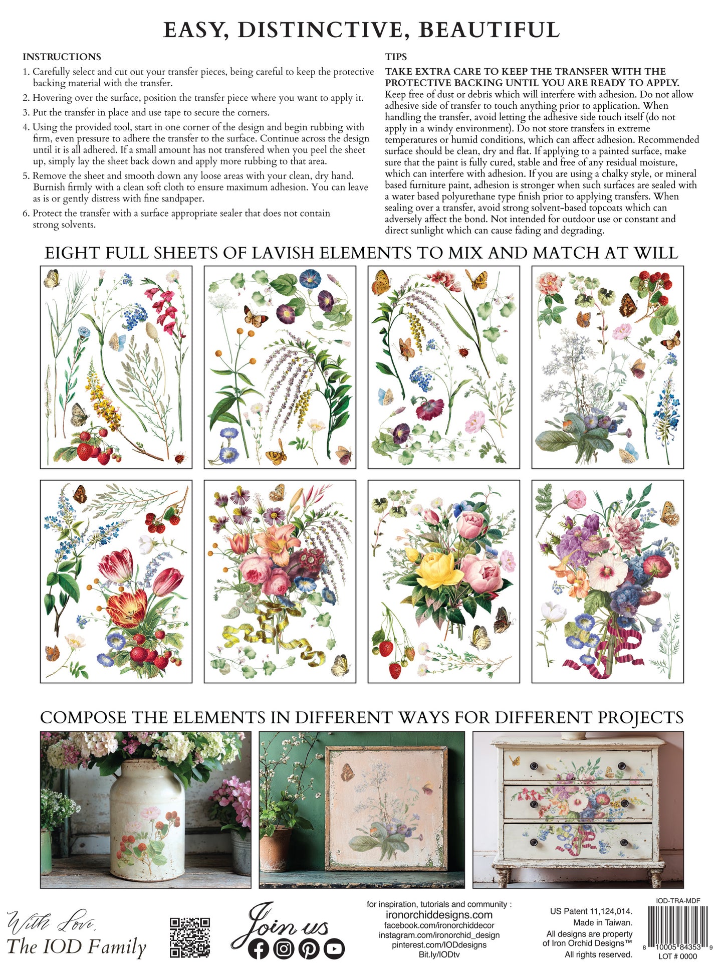 Marché des Fleurs flower market bouqet IOD Transfer 12x16 Pad