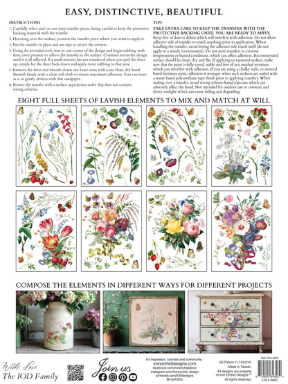 Marché des Fleurs flower market bouqet IOD Transfer 12x16 Pad
