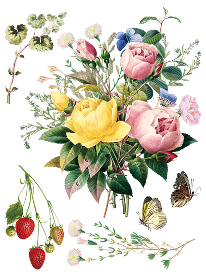 Marché des Fleurs flower market bouqet IOD Transfer 12x16 Pad