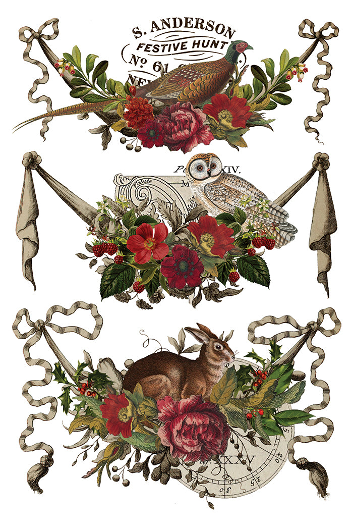 Stag Tavern IOD Transfer Pad 8x12 | English Hunt Club Holiday Style | Seasonal Home Decor | DIY Décor