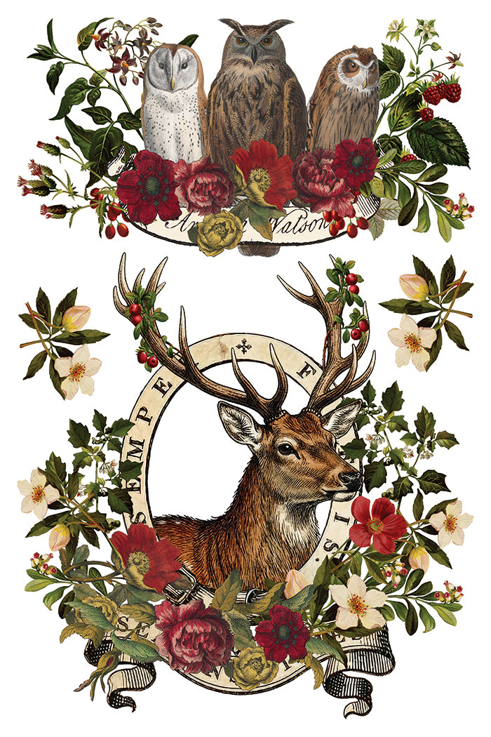 Stag Tavern IOD Transfer Pad 8x12 | English Hunt Club Holiday Style | Seasonal Home Decor | DIY Décor