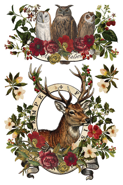 Stag Tavern IOD Transfer Pad 8x12 | English Hunt Club Holiday Style | Seasonal Home Decor | DIY Décor