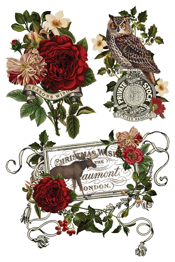 Stag Tavern IOD Transfer Pad 8x12 | English Hunt Club Holiday Style | Seasonal Home Decor | DIY Décor