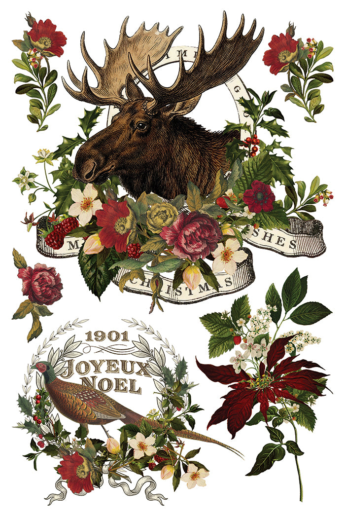 Stag Tavern IOD Transfer Pad 8x12 | English Hunt Club Holiday Style | Seasonal Home Decor | DIY Décor