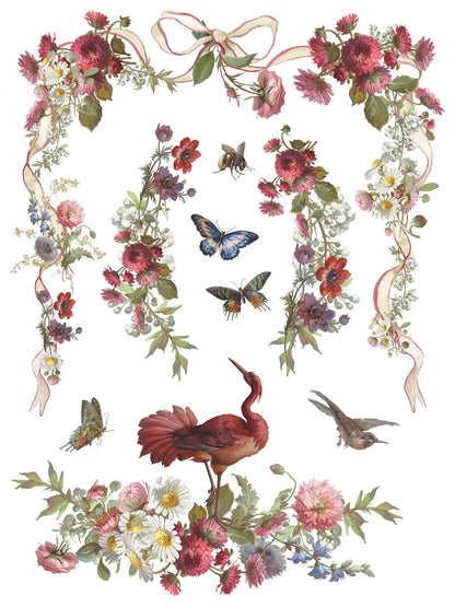 Madeleine 12 x 16 transfer | vintage Parisian florals