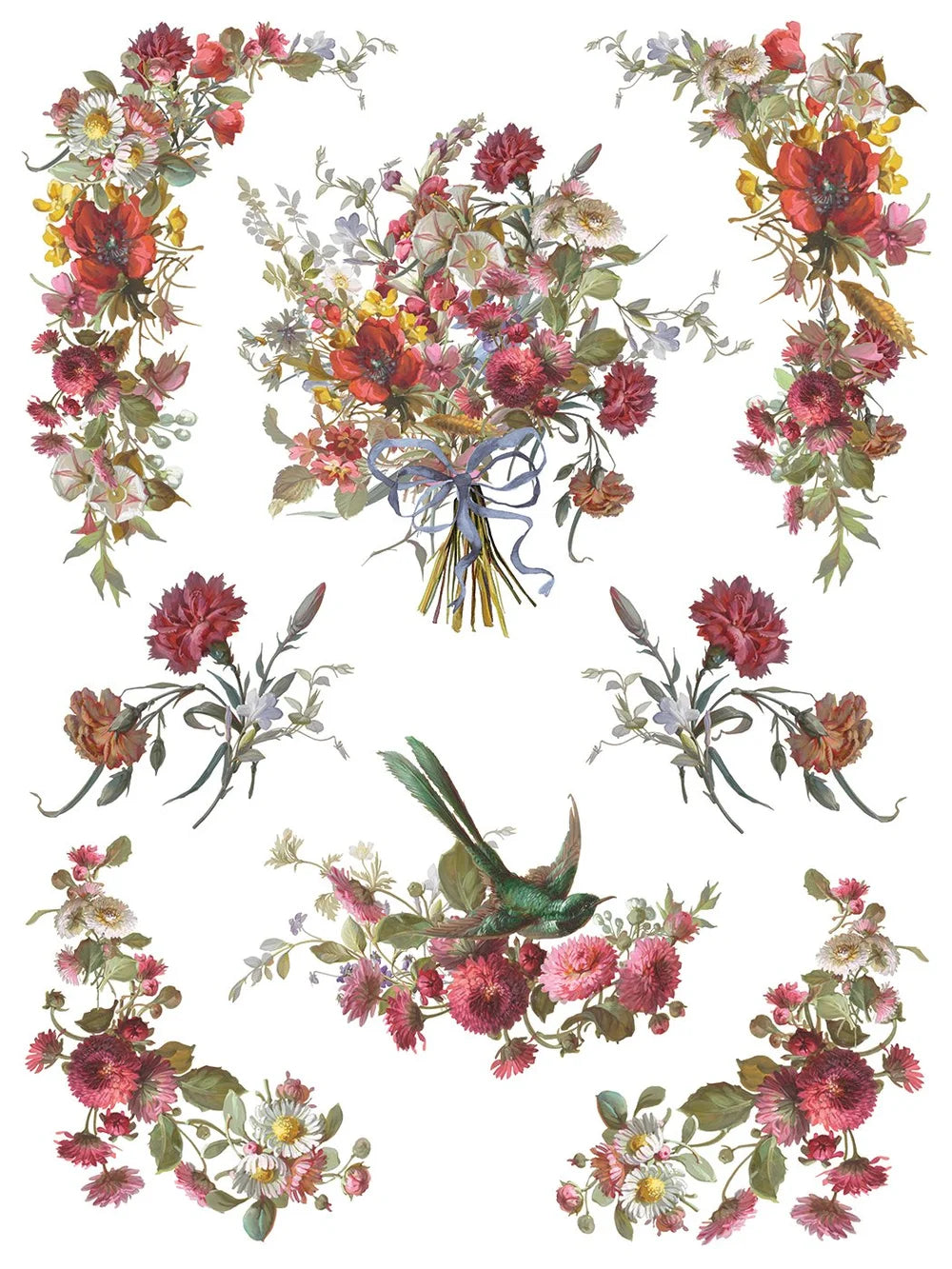 Madeleine 12 x 16 transfer | vintage Parisian florals