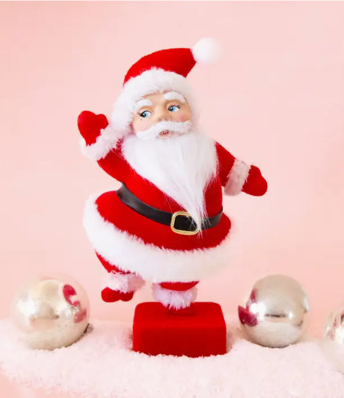 9" Retro Dancing Christmas Santa | Red | vintage Santa