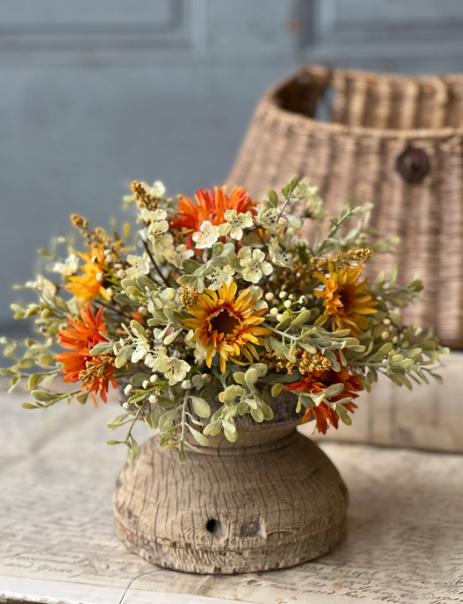 Autumn Embrace Half Sphere | 10.5" | faux floral home decor