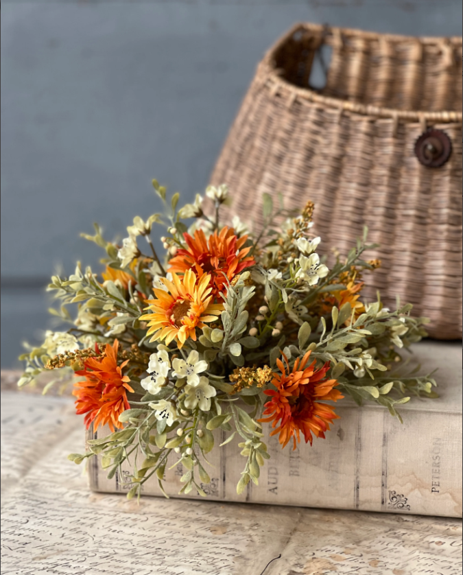 Autumn Embrace Half Sphere | 10.5" | faux floral home decor