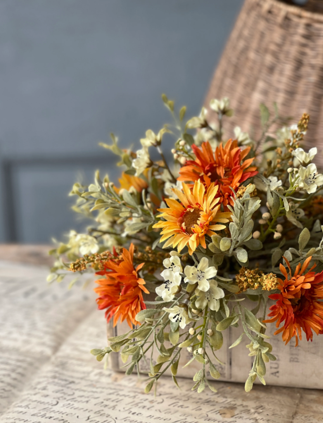 Autumn Embrace Half Sphere | 10.5" | faux floral home decor