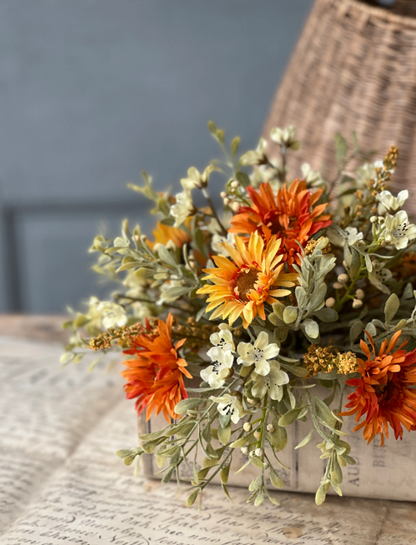 Autumn Embrace Half Sphere | 10.5" | faux floral home decor