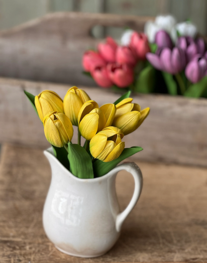 Poppet Tulip Bundle | 8.5" | Yellow | Faux floral home decor