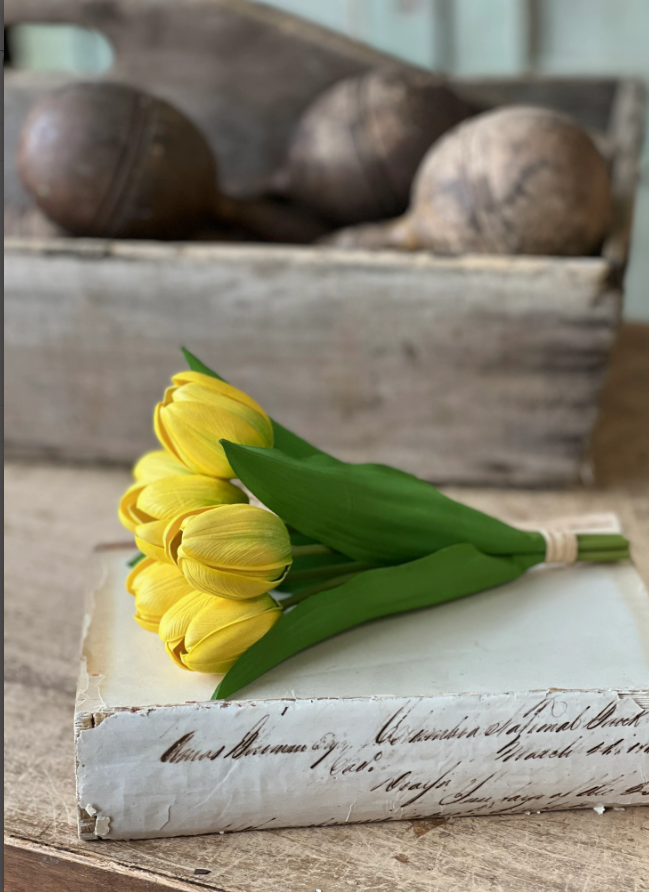Poppet Tulip Bundle | 8.5" | Yellow | Faux floral home decor