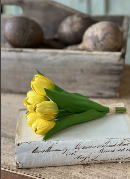 Poppet Tulip Bundle | 8.5" | Yellow | Faux floral home decor