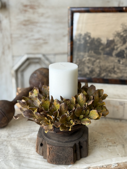 Sepia Groves Candle Ring | wreath | 9”