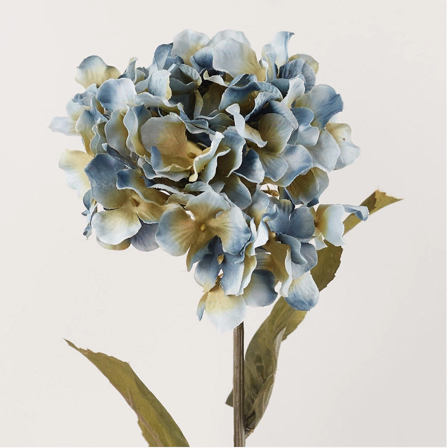 27" Artificial Hydrangea Polysilk Flower Stem | Dusty Blue | Faux floral home decor