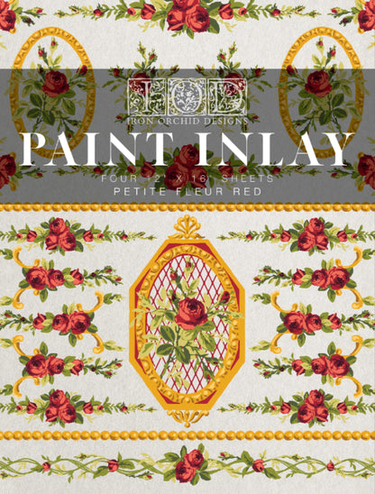 PETITE FLEUR RED IOD PAINT INLAY 12X16 PAD