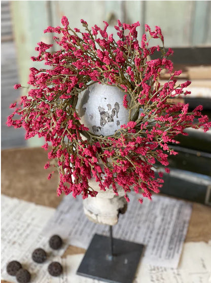 Fall Array Astilbe Candle Ring | Red | 9" | Christmas Faux Floral Greenery
