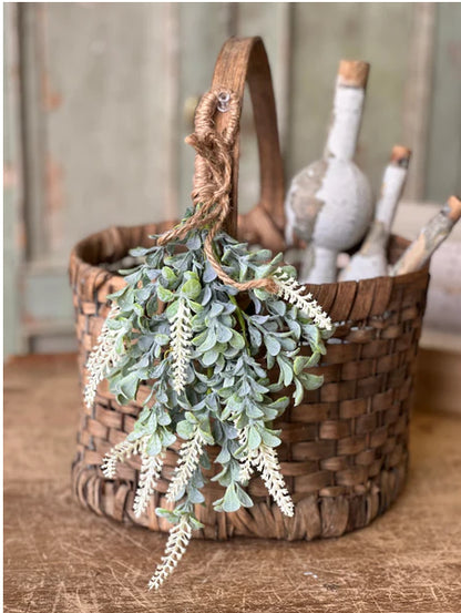 set of 2 White Sage Boxwood Mini Drop | 13" | faux floral home decor