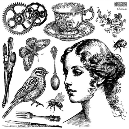 Charlotte Stamp, 12”x12”, IOD Single Sheet