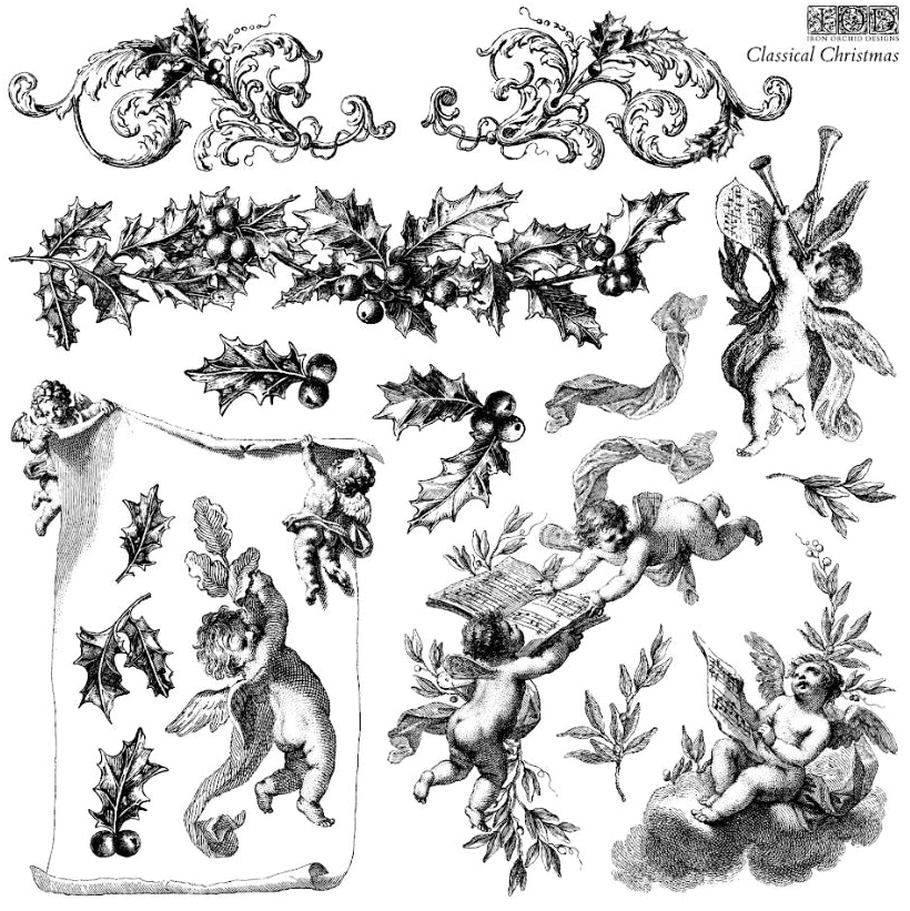 Classical Christmas 12x12 IOD Stamp Holiday Collection