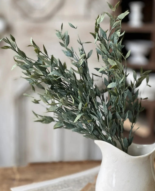 Twilight Ash 14 inch Floral Pick, Artificial Greenery Bush