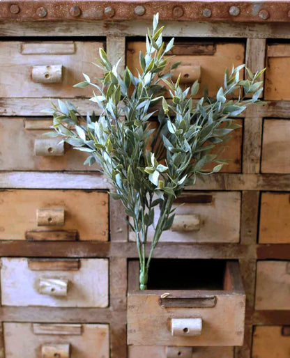 Twilight Ash 14 inch Floral Pick, Artificial Greenery Bush